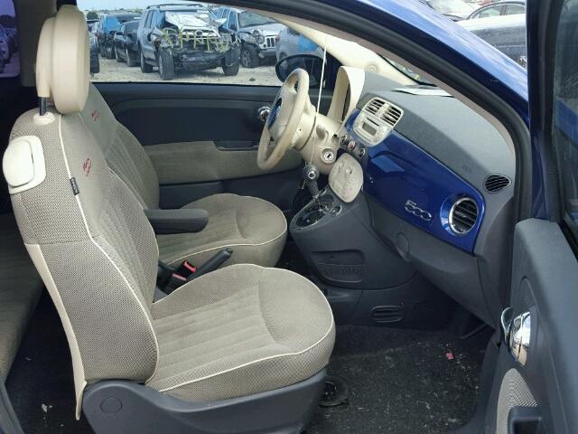 3C3CFFCR5CT110479 - 2012 FIAT 500 LOUNGE BLUE photo 5