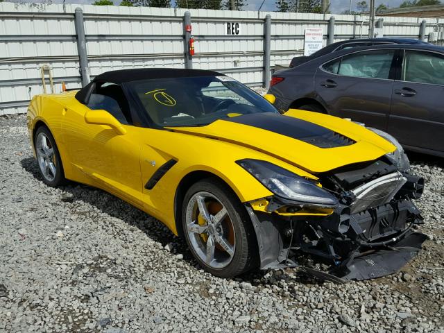 1G1YF3D70F5101554 - 2015 CHEVROLET CORVETTE S YELLOW photo 1