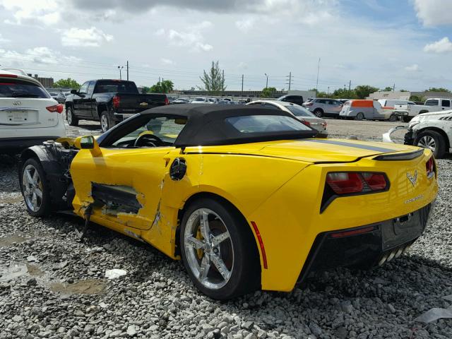 1G1YF3D70F5101554 - 2015 CHEVROLET CORVETTE S YELLOW photo 3