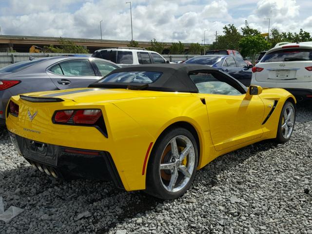 1G1YF3D70F5101554 - 2015 CHEVROLET CORVETTE S YELLOW photo 4