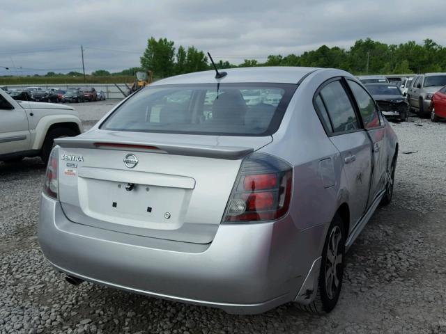 3N1AB6AP4CL765364 - 2012 NISSAN SENTRA 2.0 SILVER photo 4