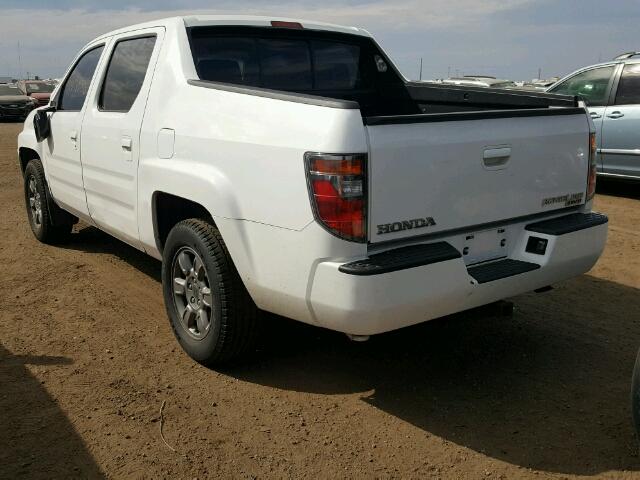 2HJYK16347H500524 - 2007 HONDA RIDGELINE WHITE photo 3