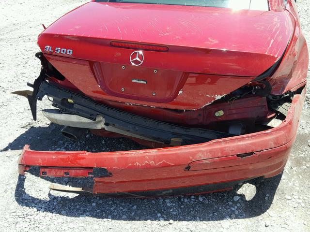 WDBSK75F05F102474 - 2005 MERCEDES-BENZ SL 500 RED photo 9