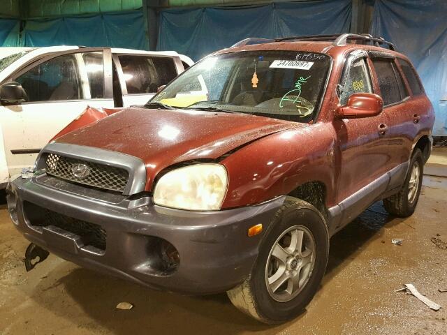 KM8SB12B34U670160 - 2004 HYUNDAI SANTA FE BURGUNDY photo 2