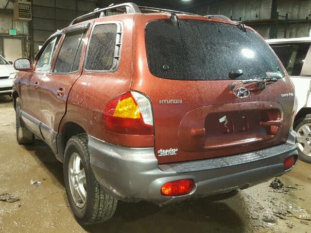 KM8SB12B34U670160 - 2004 HYUNDAI SANTA FE BURGUNDY photo 3