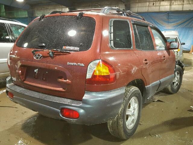 KM8SB12B34U670160 - 2004 HYUNDAI SANTA FE BURGUNDY photo 4