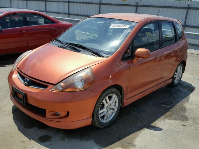 JHMGD376X7S036550 - 2007 HONDA FIT S ORANGE photo 2