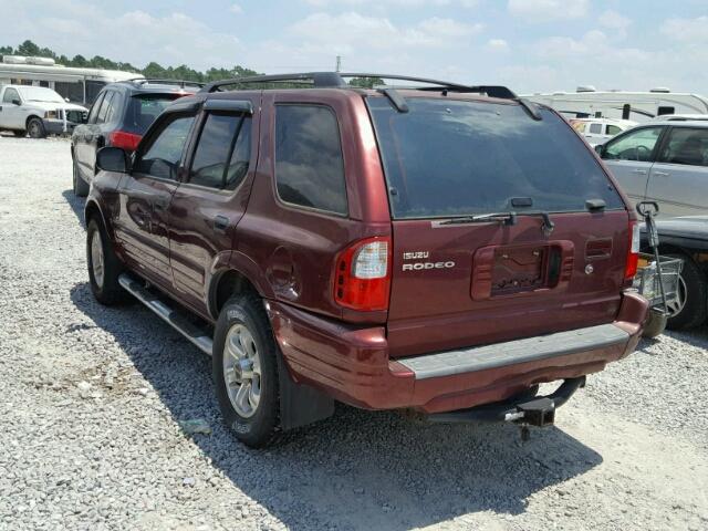 4S2CK58W824324312 - 2002 ISUZU RODEO S RED photo 3