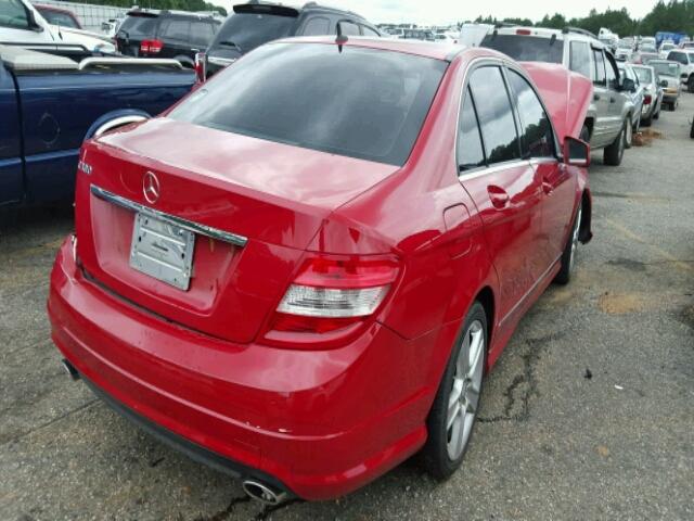 WDDGF5EB5BR152848 - 2011 MERCEDES-BENZ C 300 RED photo 4