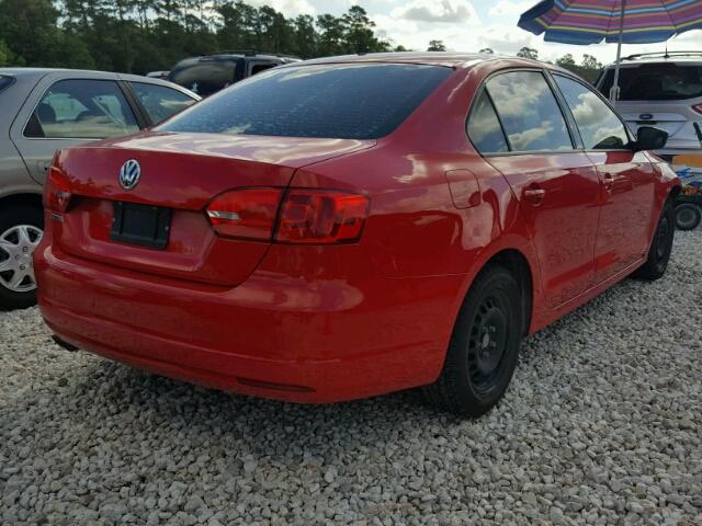 3VW2K7AJ8EM406578 - 2014 VOLKSWAGEN JETTA BASE 红色 照片 4