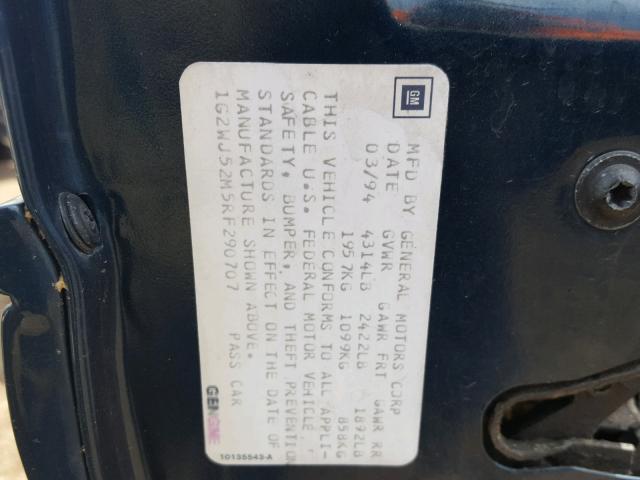 1G2WJ52M5RF290707 - 1994 PONTIAC GRAND PRIX GREEN photo 10