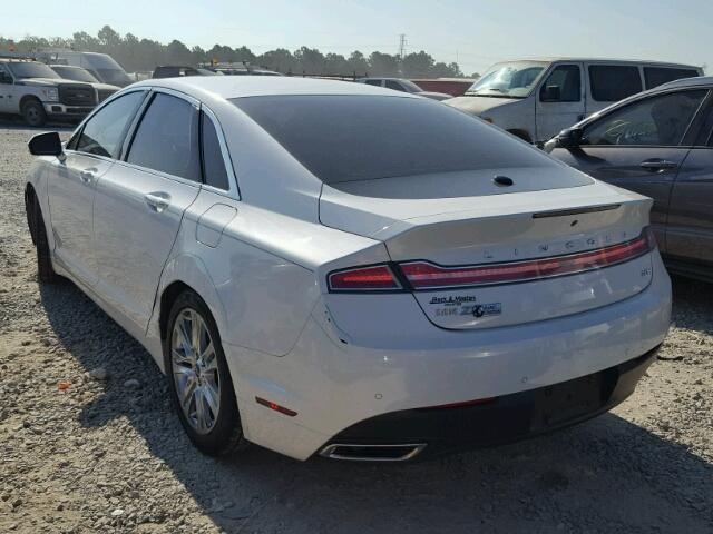 3LN6L2LU0ER820657 - 2014 LINCOLN MKZ HYBRID WHITE photo 3