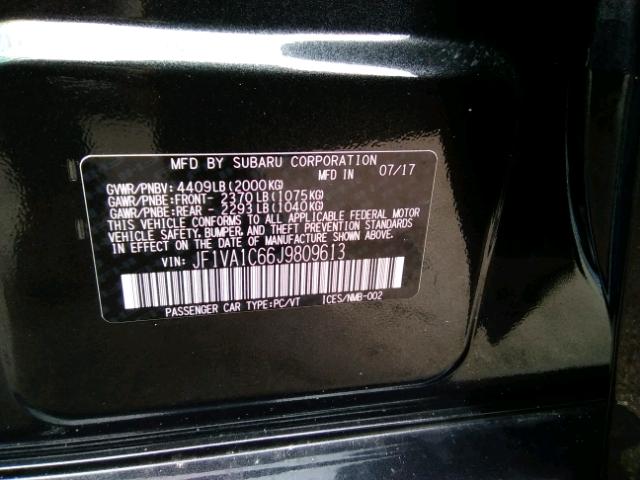 JF1VA1C66J9809613 - 2018 SUBARU WRX PREMIU GRAY photo 10