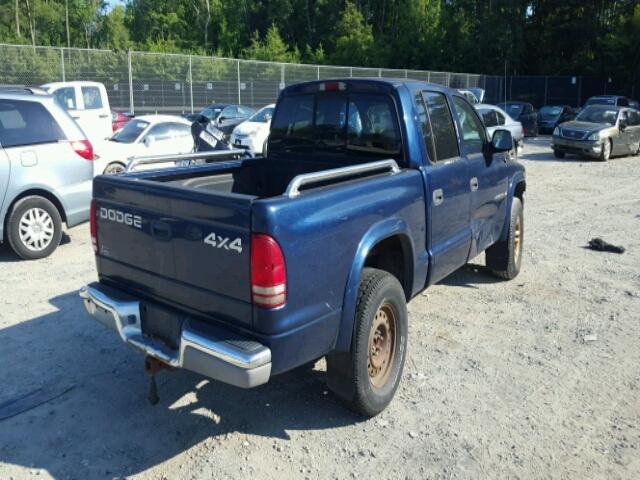 1B7HG48N52S691507 - 2002 DODGE DAKOTA QUA BLUE photo 4