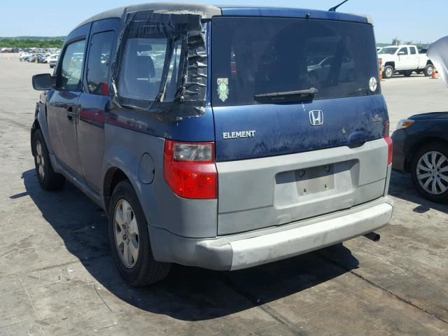 5J6YH18263L006521 - 2003 HONDA ELEMENT DX BLUE photo 3