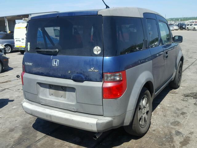 5J6YH18263L006521 - 2003 HONDA ELEMENT DX BLUE photo 4