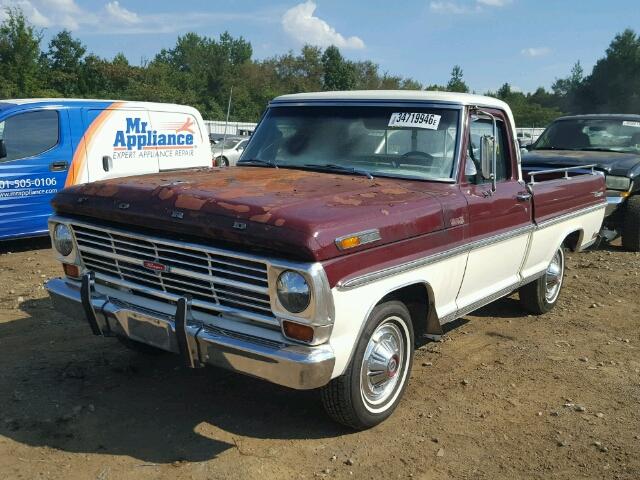 F10YLC87922 - 1968 FORD PICKUP MAROON photo 2