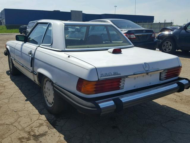 WDBBA48D8GA040642 - 1986 MERCEDES-BENZ 560 SL WHITE photo 3