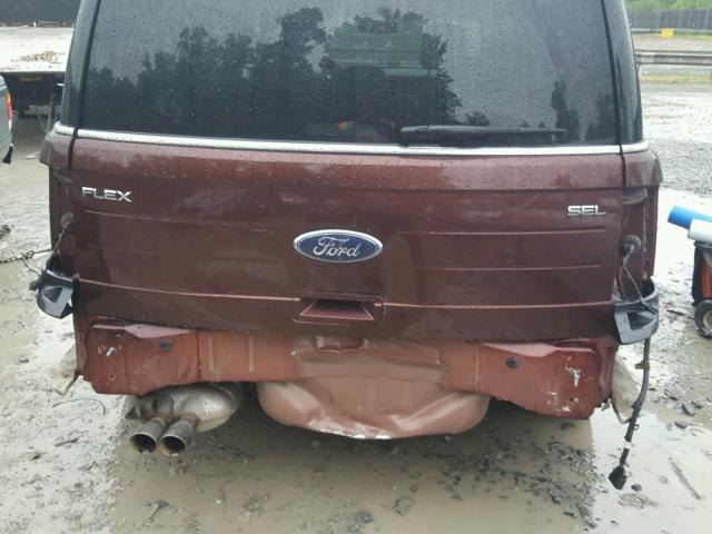 2FMGK5CC2ABA74625 - 2010 FORD FLEX SEL ბურგუნდია ფოტო 9