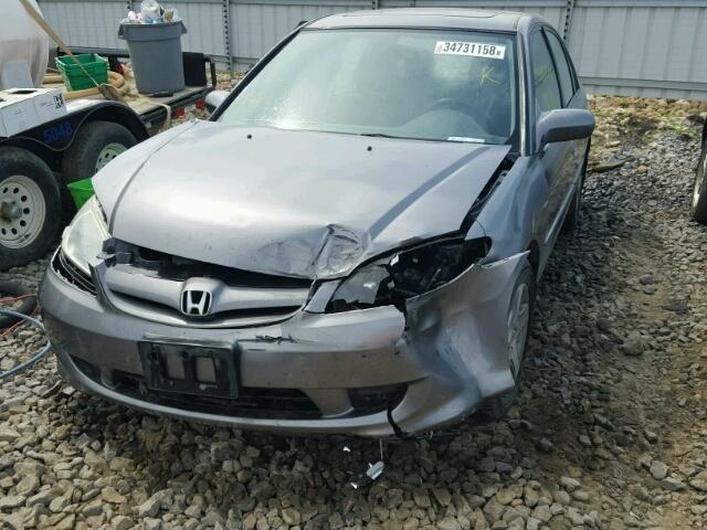 2HGES15804H922663 - 2004 HONDA CIVIC SI GRAY photo 2