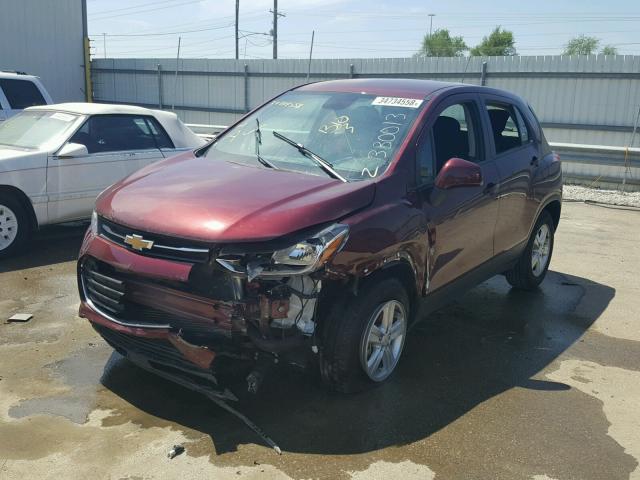 3GNCJNSB5HL151816 - 2017 CHEVROLET TRAX LS MAROON photo 2