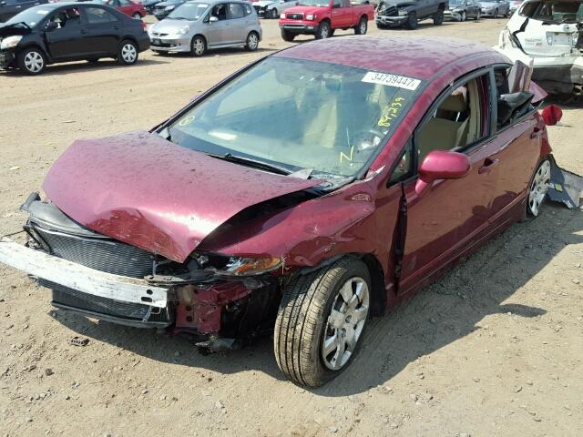 2HGFA16546H519638 - 2006 HONDA CIVIC BURGUNDY photo 2