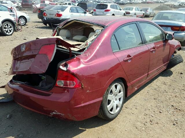 2HGFA16546H519638 - 2006 HONDA CIVIC BURGUNDY photo 4