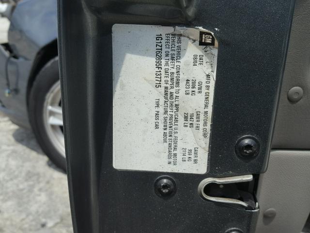 1G1ZT62895F137715 - 2005 CHEVROLET MALIBU MAX ნაცრისფერი ფოტო 10