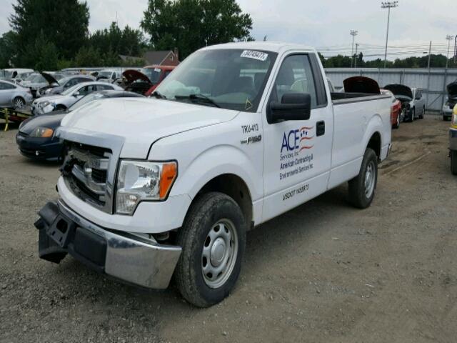 1FTNF1CFXEKD84469 - 2014 FORD F150 WHITE photo 2