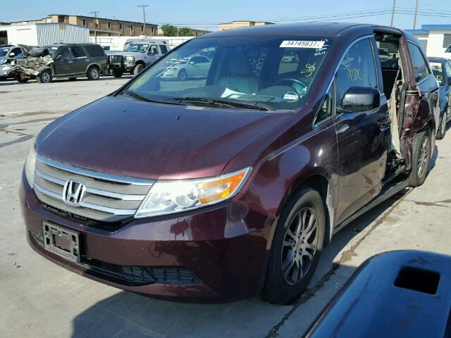 5FNRL5H60BB046579 - 2011 HONDA ODYSSEY EX MAROON photo 2