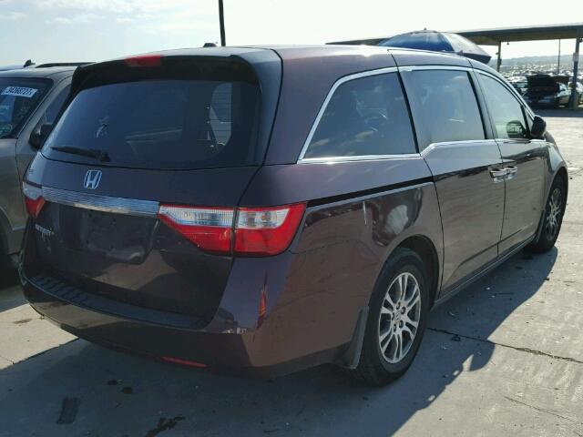 5FNRL5H60BB046579 - 2011 HONDA ODYSSEY EX MAROON photo 4