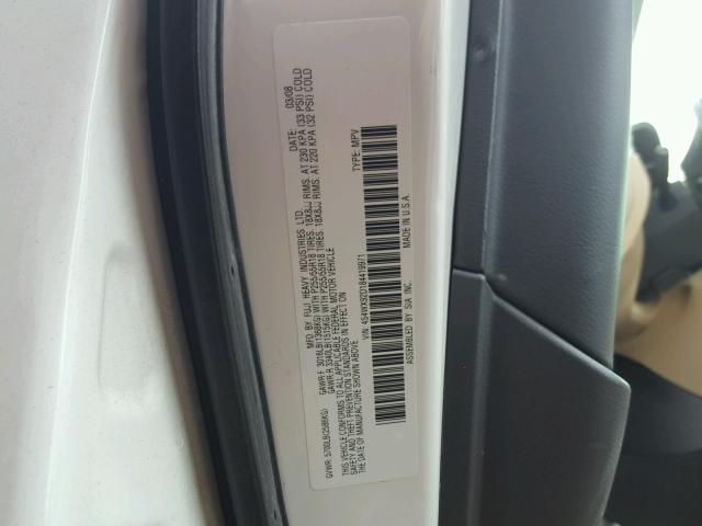 4S4WX92D184419971 - 2008 SUBARU TRIBECA LI 白色 照片 10