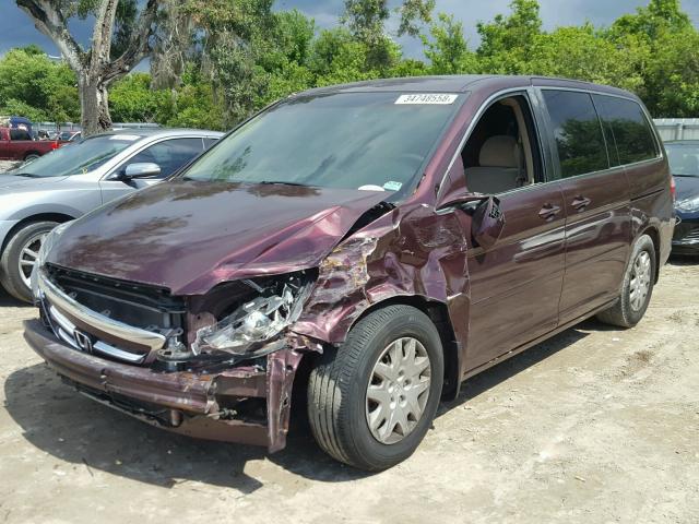 5FNRL38297B022838 - 2007 HONDA ODYSSEY LX PURPLE photo 2