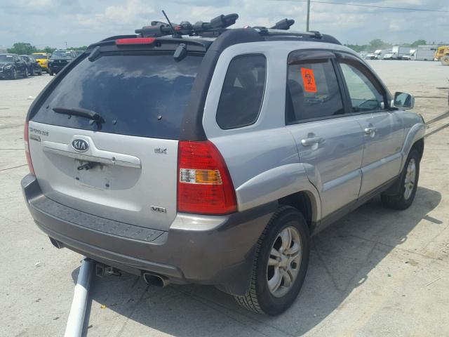 KNDJE723777350927 - 2007 KIA SPORTAGE E SILVER photo 4