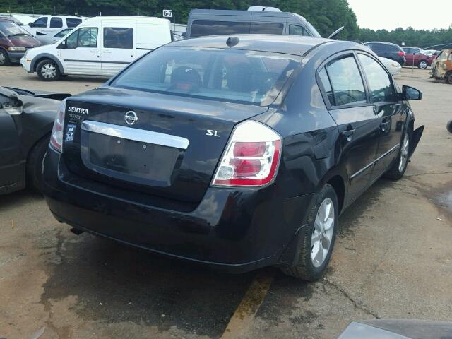 3N1AB6AP1AL704356 - 2010 NISSAN SENTRA BLACK photo 4