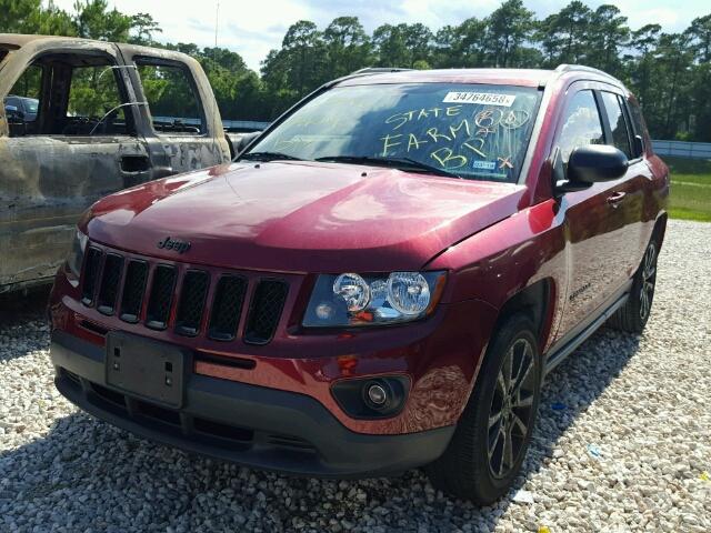 1C4NJCBA3ED886888 - 2014 JEEP COMPASS SP BURGUNDY photo 2