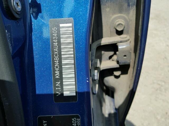 KMHCN4BCXAU443405 - 2010 HYUNDAI ACCENT GLS BLUE photo 10