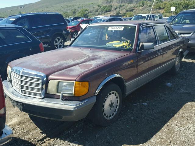 WDBCA39D5HA360614 - 1987 MERCEDES-BENZ 560 SEL MAROON photo 2