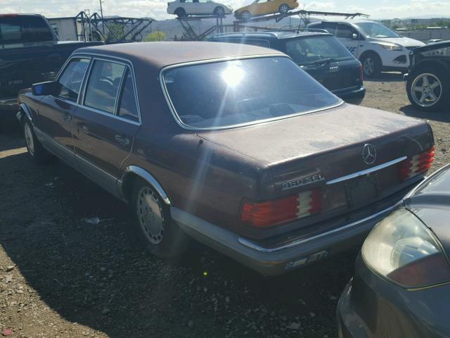 WDBCA39D5HA360614 - 1987 MERCEDES-BENZ 560 SEL MAROON photo 3