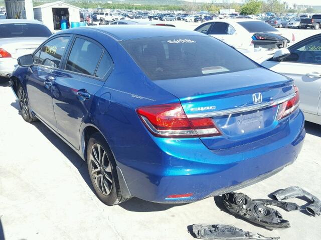 19XFB2F80EE074854 - 2014 HONDA CIVIC EX BLUE photo 3