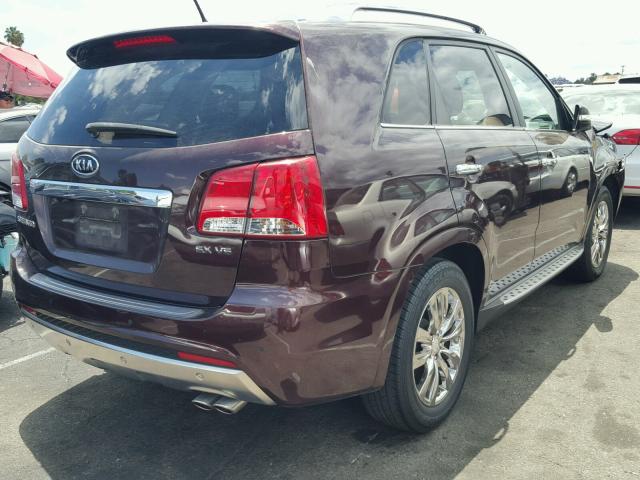 5XYKW4A23DG391207 - 2013 KIA SORENTO SX BURGUNDY photo 4