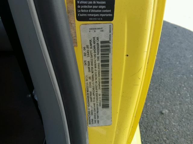 3VWRW31C36M413940 - 2006 VOLKSWAGEN NEW BEETLE 黄色 照片 10