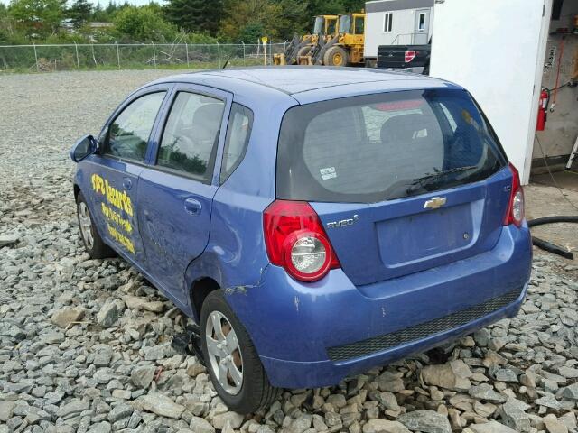 KL1TV65E59B603721 - 2009 CHEVROLET AVEO LS BLUE photo 3