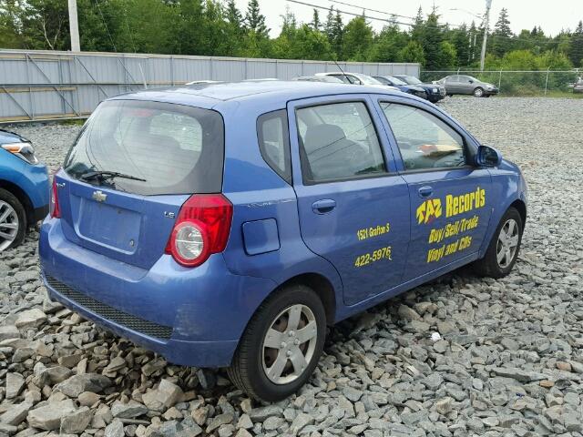 KL1TV65E59B603721 - 2009 CHEVROLET AVEO LS BLUE photo 4