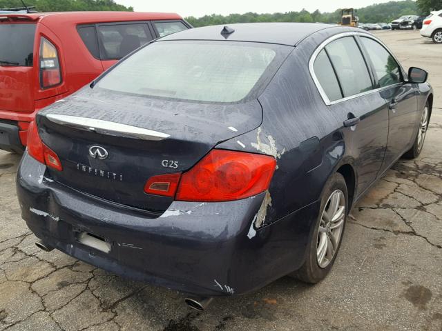 JN1DV6AP0BM830669 - 2011 INFINITI G25 BASE BLUE photo 4