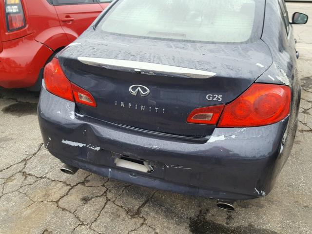 JN1DV6AP0BM830669 - 2011 INFINITI G25 BASE BLUE photo 9