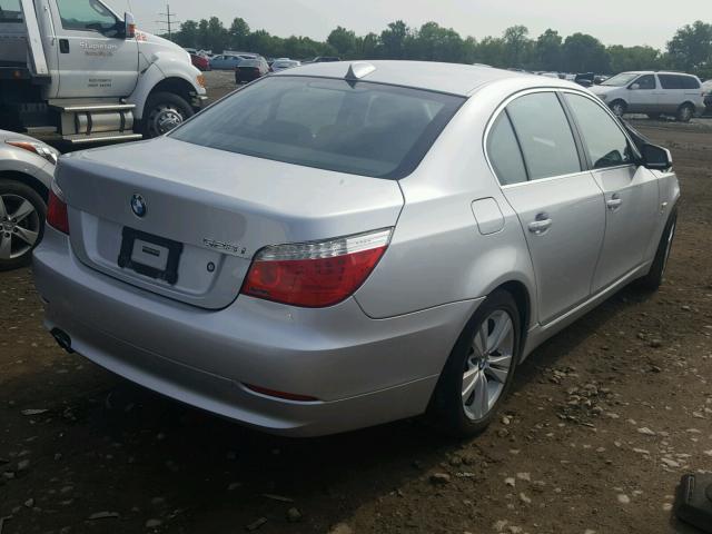 WBANV1C53AC443907 - 2010 BMW 528 XI SILVER photo 4