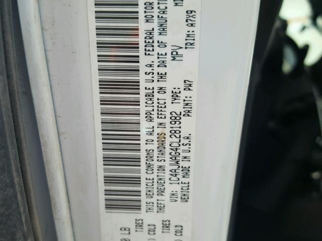 1C4AJWAG4CL281982 - 2012 JEEP WRANGLER S WHITE photo 10