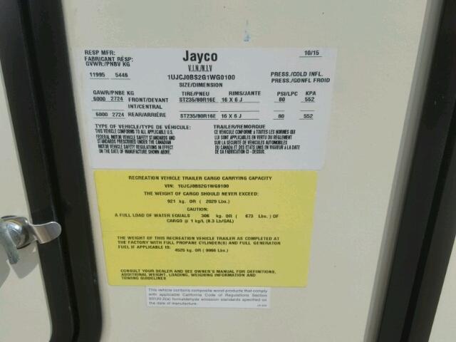 1UJCJ0BS2G1WG0100 - 2016 JYCO EAGLE TWO TONE photo 10
