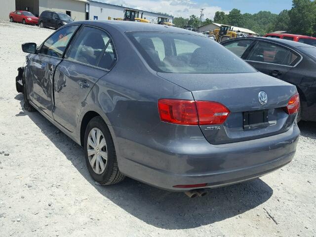 3VW2K7AJ7DM241198 - 2013 VOLKSWAGEN JETTA BASE ნაცრისფერი ფოტო 3